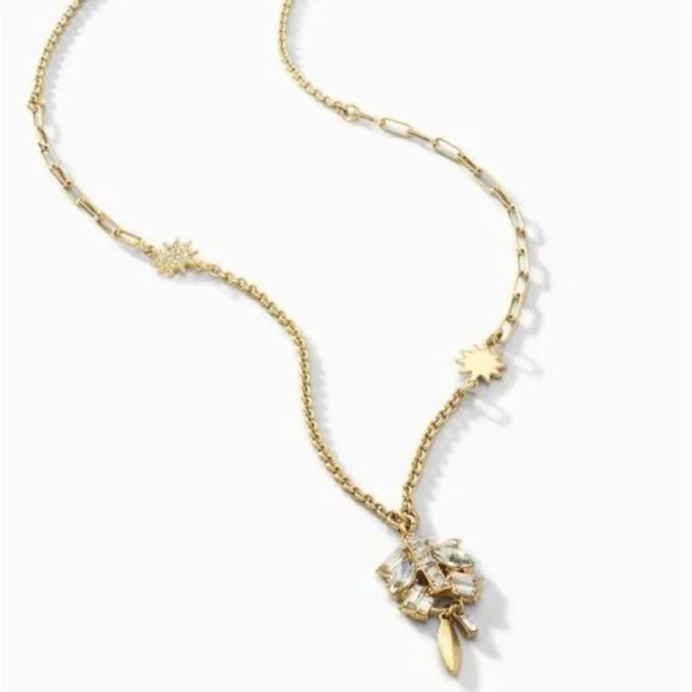 stella & dot ~ campbell layering necklace gold  ~ versatile 3 in 1